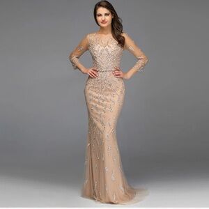 Elegant Beige Evening Gown